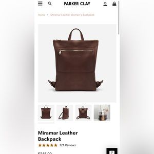 Parker Clay | Miramar Leather Backpack, dark blue